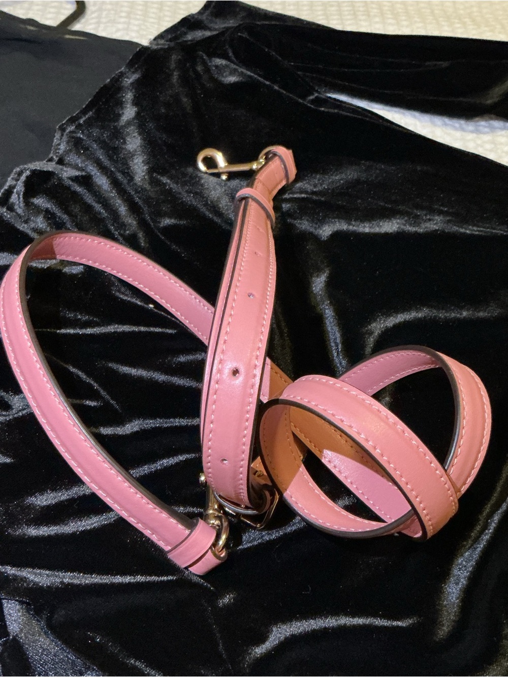 Coach Pink Leather Crossbody Strap with Gold Hardware